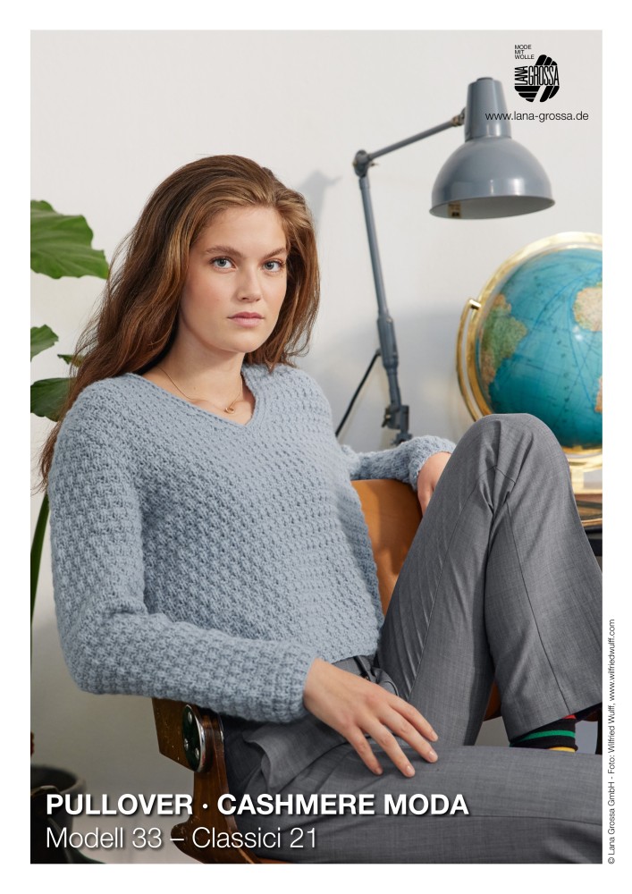 Pullover im versetzten Patentmuster aus Cashmere Moda