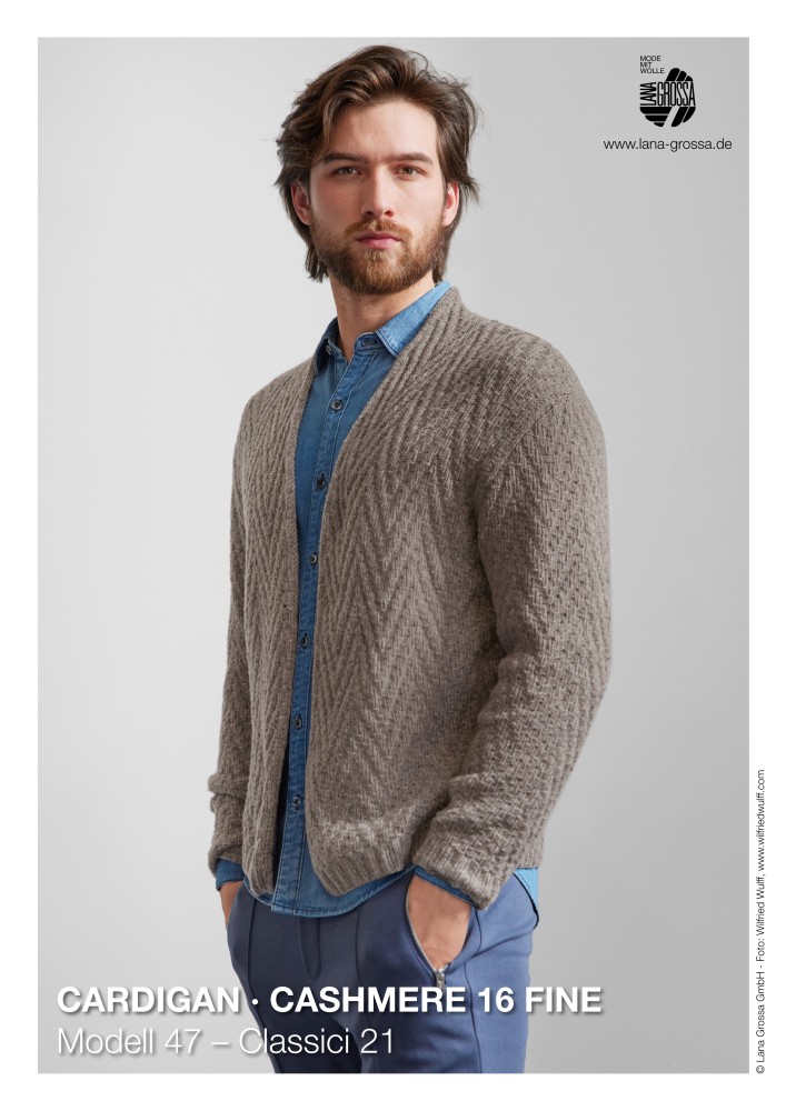 Cardigan Modell 47 aus Cashmere 16 Fine von Lana Grossa