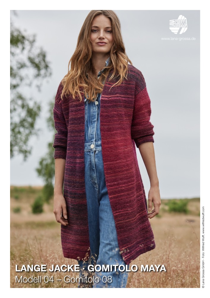 Lange Jacke aus Gomitolo Maya