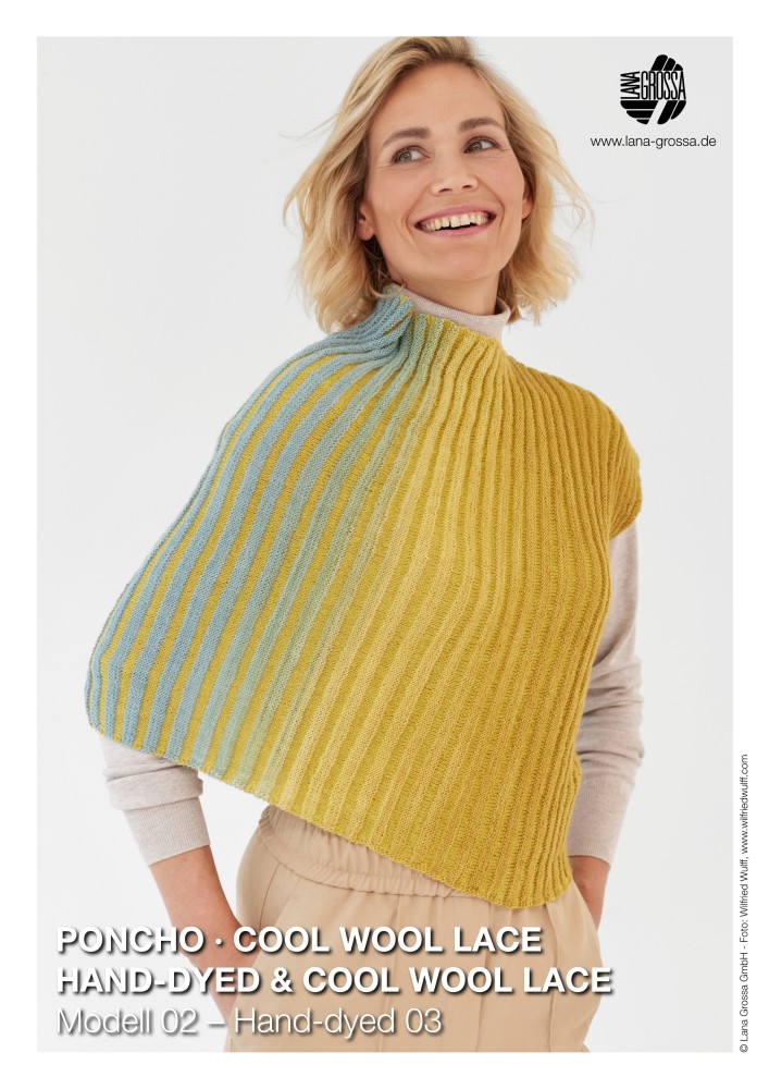 Poncho Cool Wool Lace Hand-dyed & Cool Wool Lace