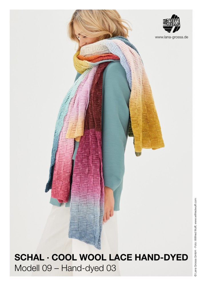 Schal Cool Wool Lace Hand-dyed Modell 09 – Hand-dyed 03