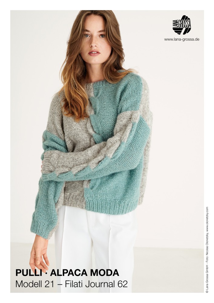 Pulli Alpaca Moda mit Mittelzöpfen