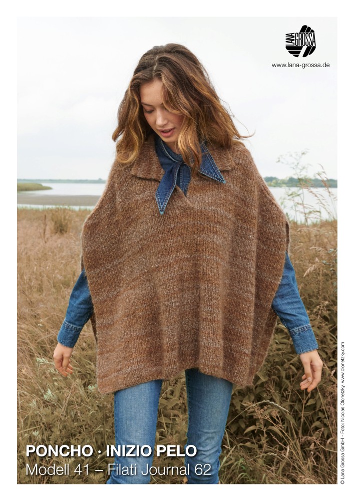 Poncho Inizio Pelo mit Polokragen