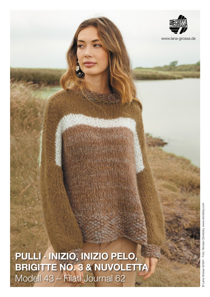 Pulli Modell 43 aus Inizio, Inizio Pelo, Brigitte No. 3 und Nuvoletta