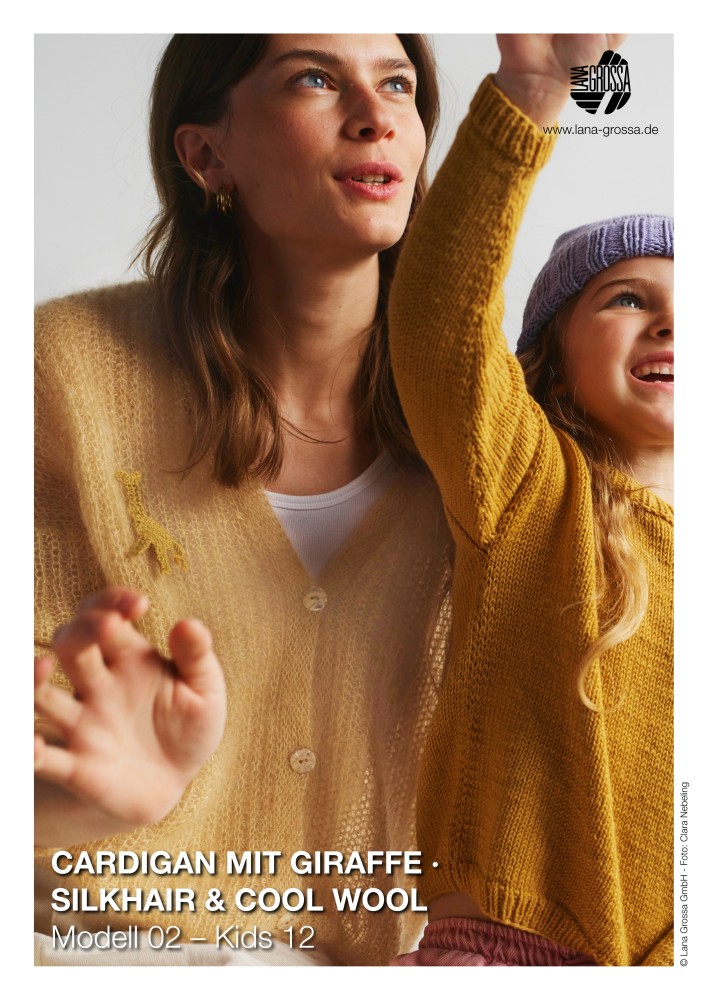Cardigan mit Giraffe aus Silkhair & Cool Wool für Kinder