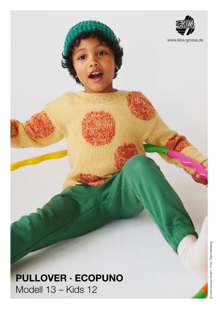 Kinderpullover Modell 13 aus Ecopuno mit Punkten