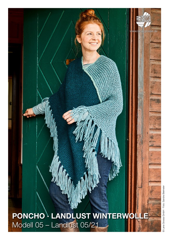 Poncho Landlust Winterwolle