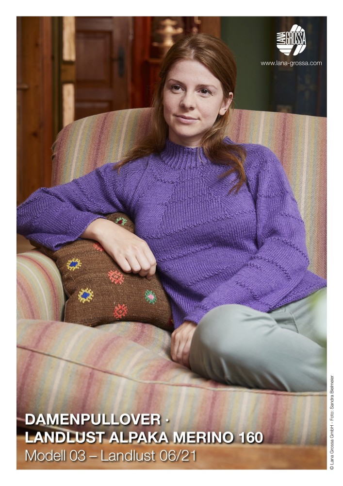 Damenpullover Landlust Alpaka Merino 160 Modell 03