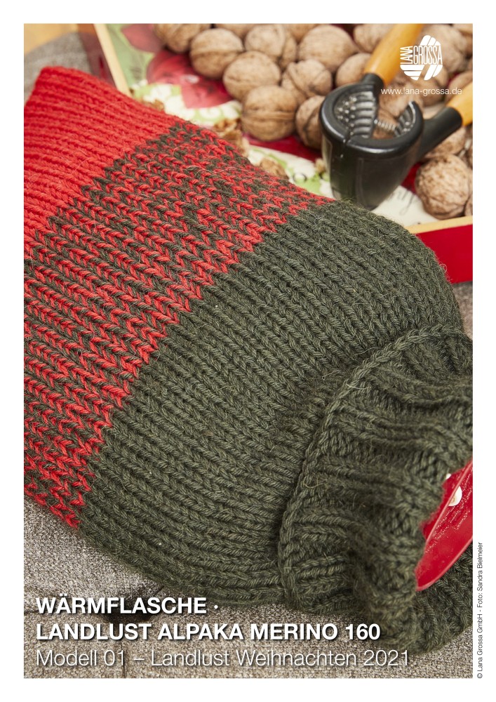 Wärmflasche Wärmflaschenhülle Landlust Alpaka Merino 160