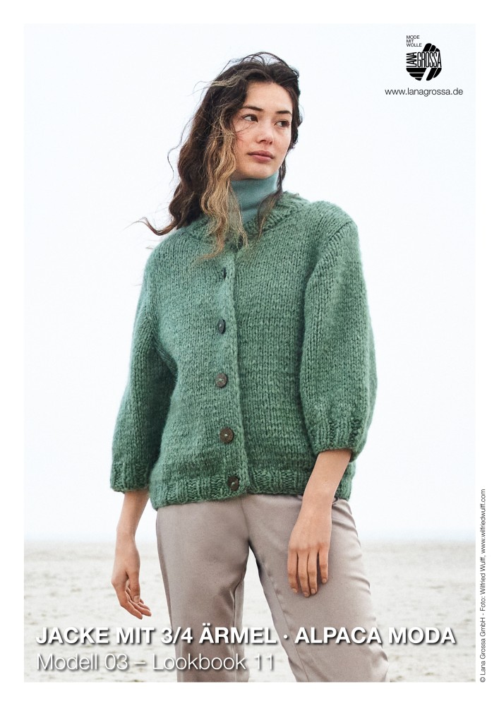Jacke mit 3/4 Ärmel Alpaca Moda