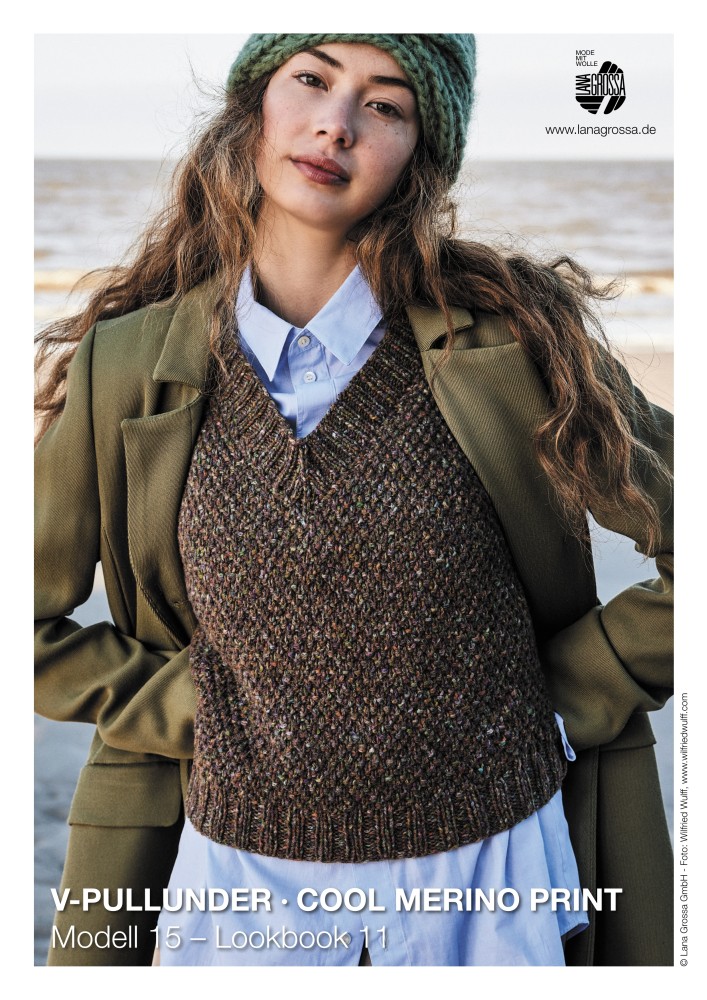 V-Pullunder Cool Merino Print