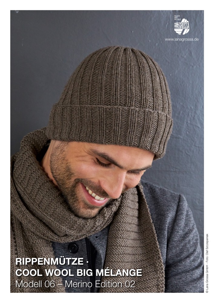 Rippenmütze Cool Wool Big Mélange
