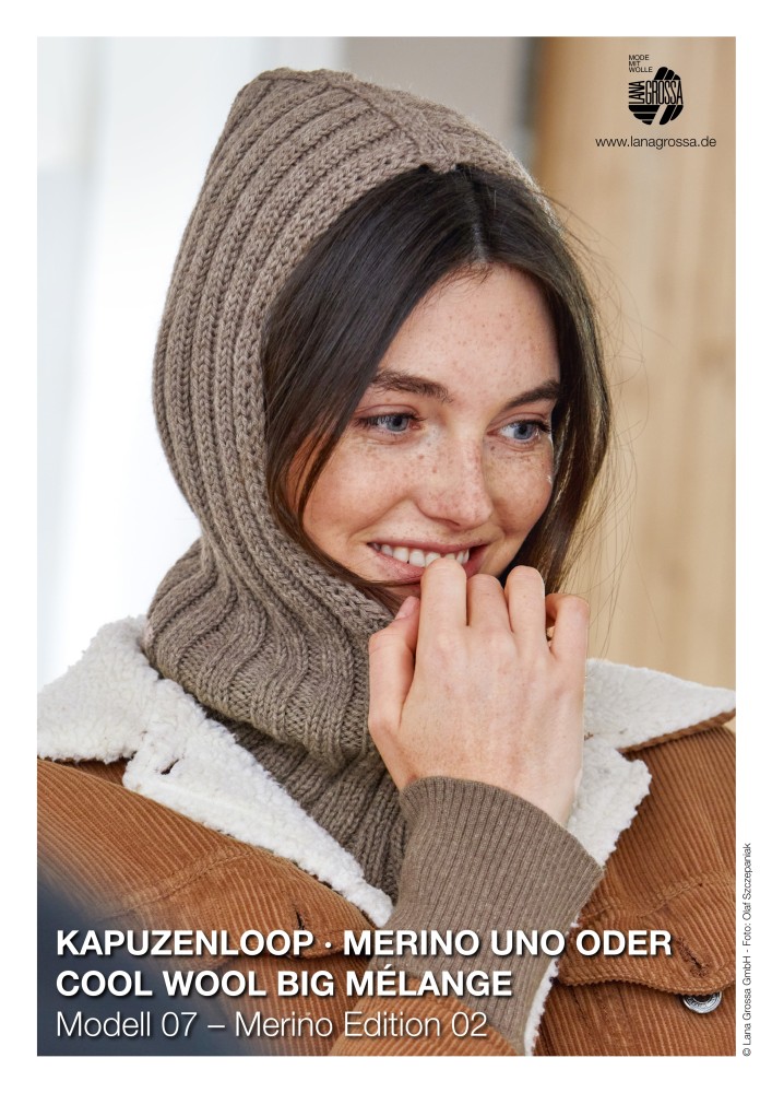 Kapuzenloop aus Merino Uno oder Cool Wool Big Mélange