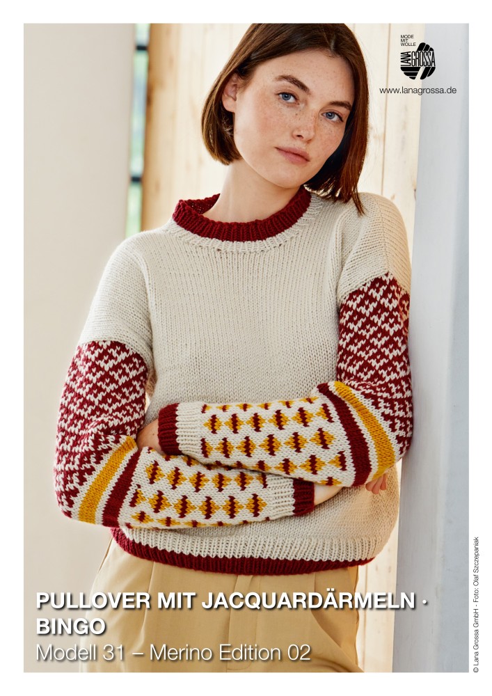 Pullover mit Jacquardärmeln Bingo