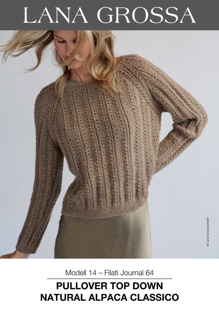 Pullover Top Down aus Natural Alpaca Classico