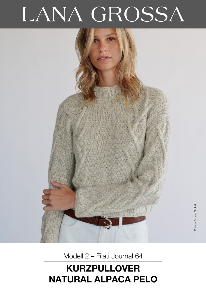 Kurzpullover Natural Alpaca Pelo