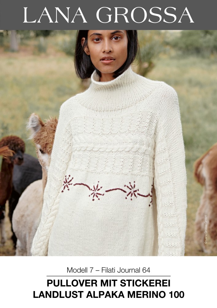 Pullover mit Stickerei aus Landlust Alpaka Merino 100