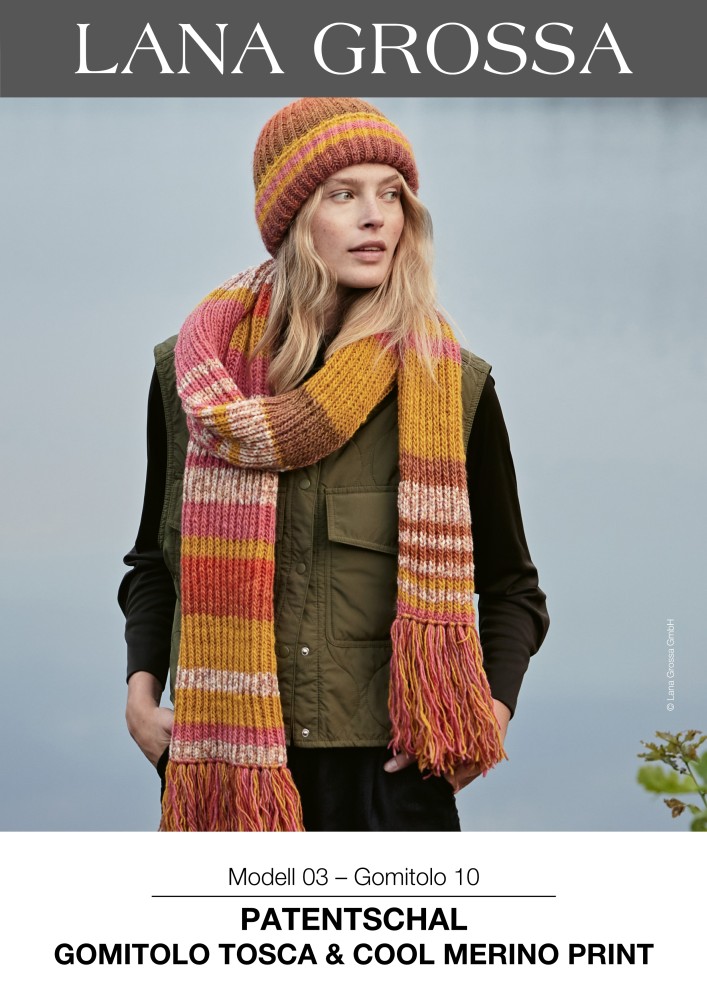 Patentschal Gomitolo Tosca & Cool Merino Print