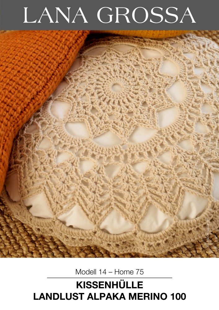 Kissenhülle mit Sternmotiv aus Landlust Alpaka Merino 100