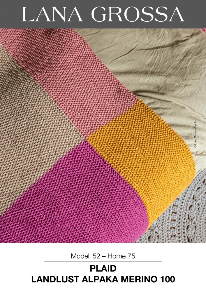Plaid in Intarsientechnik aus Landlust Alpaka Merino 100