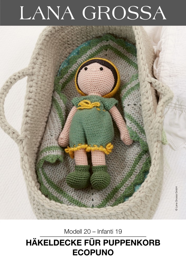 Häkeldecke für Puppenkorb Ecopuno