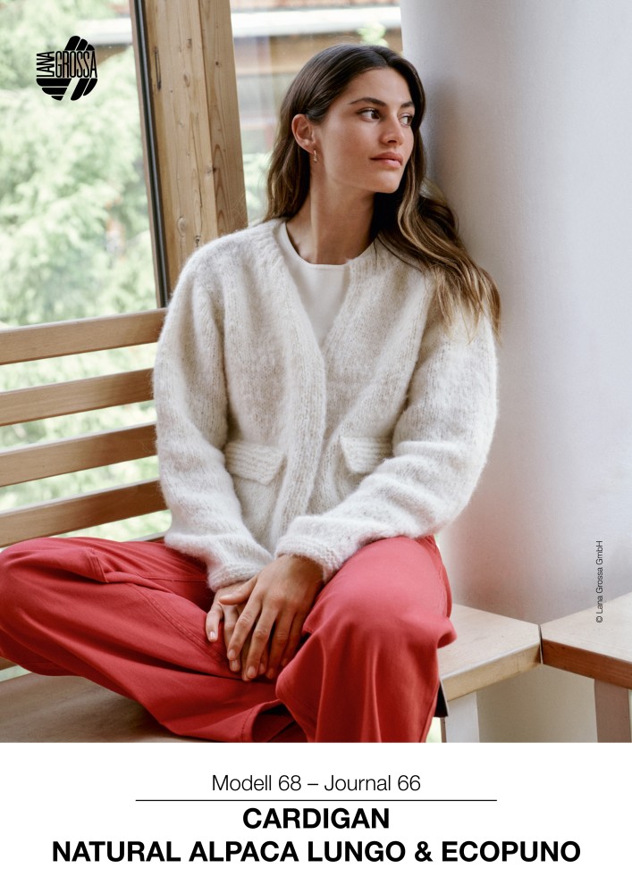 Cardigan Natural Alpaca Lungo & Ecopuno
