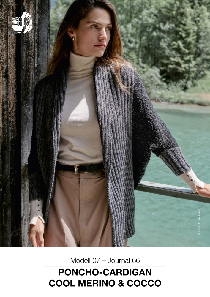 Poncho-Cardigan Cool Merino & Cocco