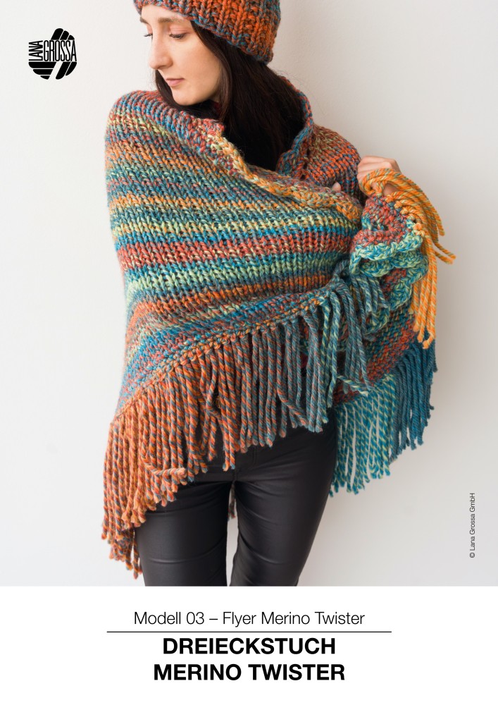 Dreieckstuch Merino Twister