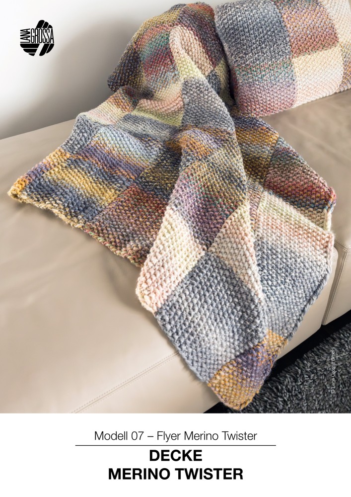 Decke Merino Twister im Karomuster