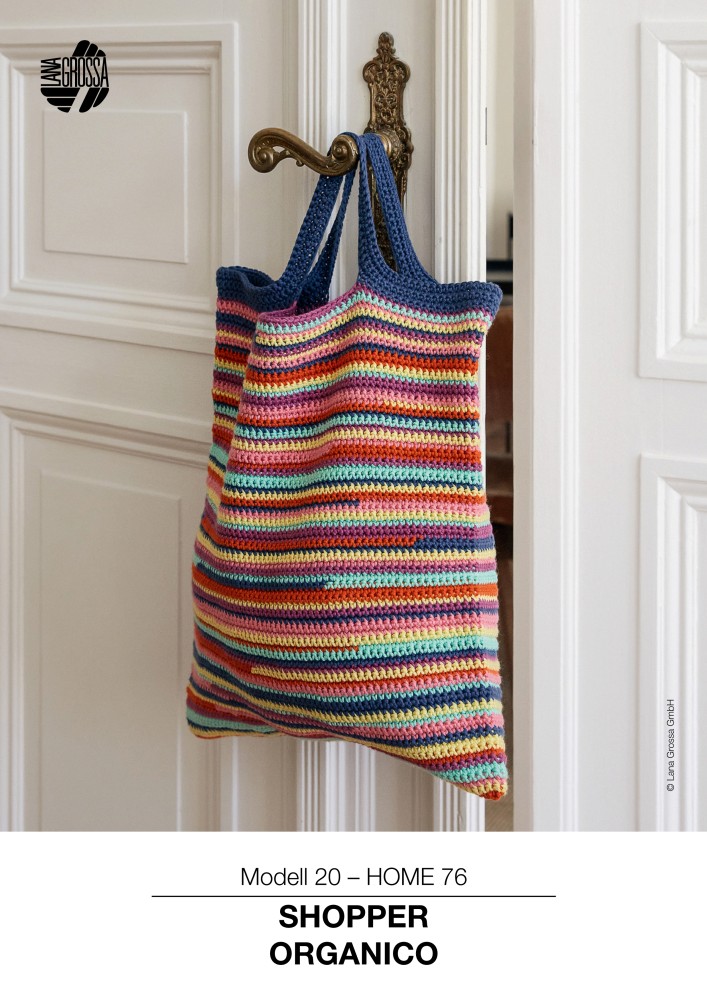 Shopper aus Organico in bunten Ringeln