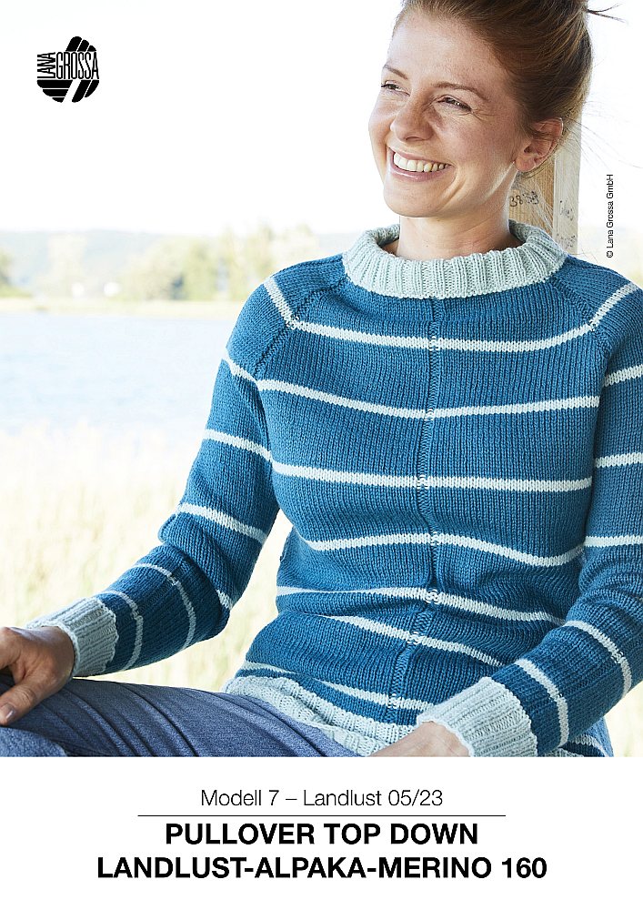 Pullover Top Down Landlust-Alpaka-Merino 160