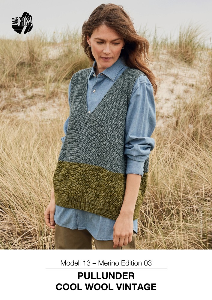 Pullunder aus Cool Wool Vintage mit großem Perlmuster