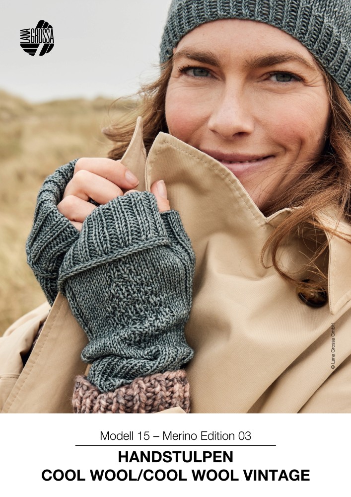 Handstulpen mit Muster in Cool Wool und Cool Wool Vintage