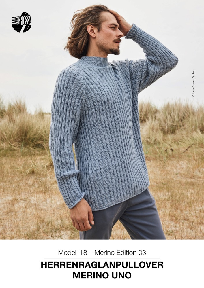 Herrenraglanpullover Merino Uno