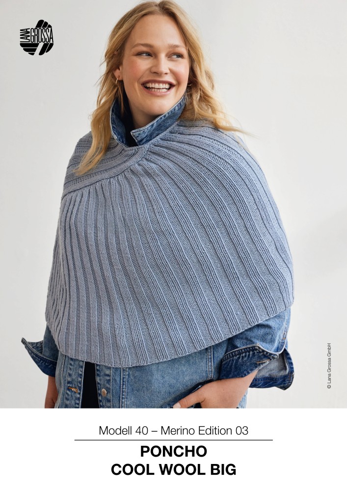Poncho aus Merino Cool Wool Big