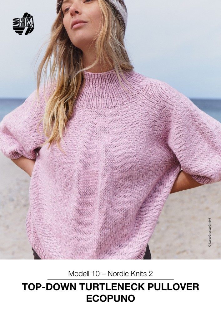 Top-Down Turtleneck Pullover Ecopuno