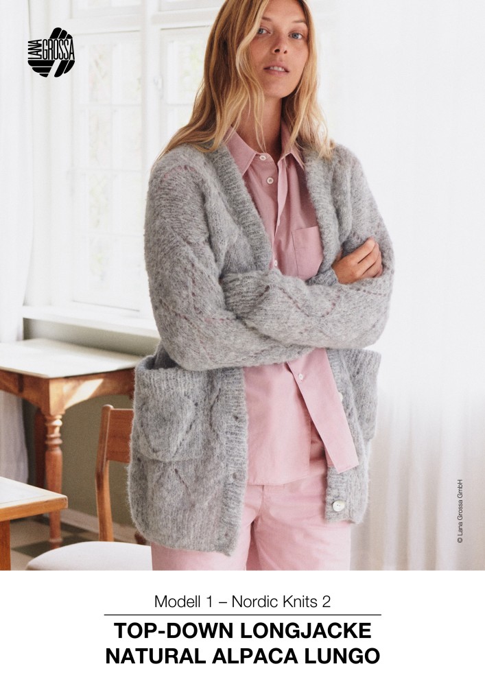 Top-Down Longjacke Natural Alpaca Lungo