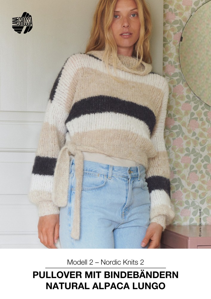 Pullover mit Bindebändern aus Natural Alpaca Lungo