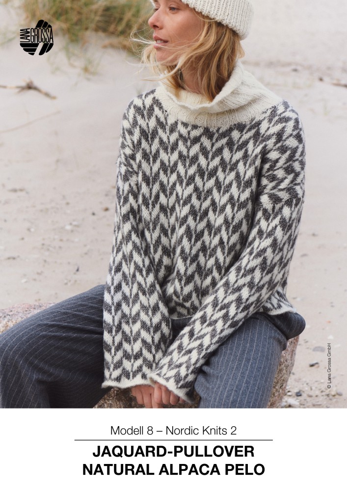 Jaquard-Pullover Natural Alpaca Pelo