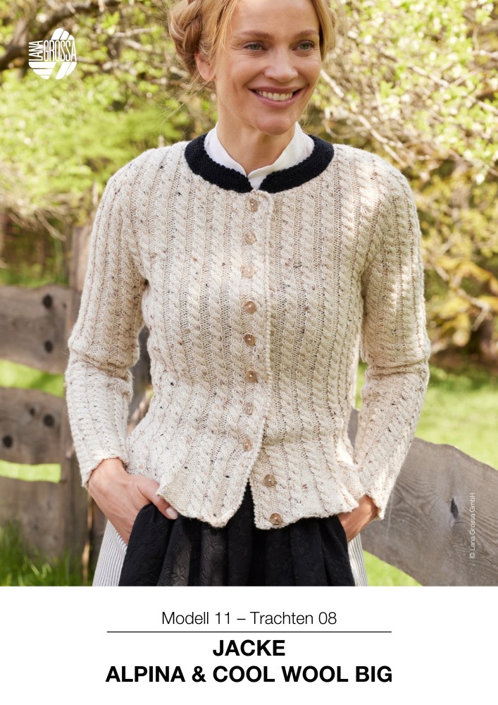 Trachtenjacke in Zopfmuster mit Alpina & Cool Wool Big