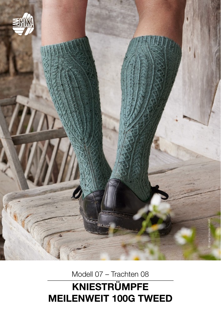 Kniestrümpfe Meilenweit 100G Tweed