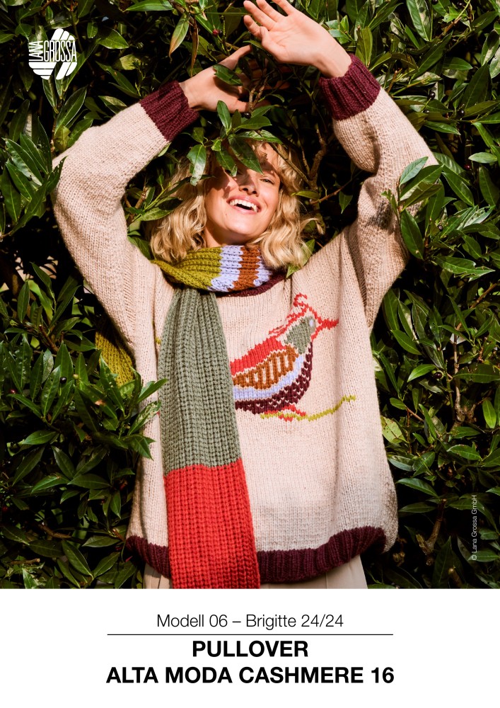 Pullover mit aufgesticktem Vogel