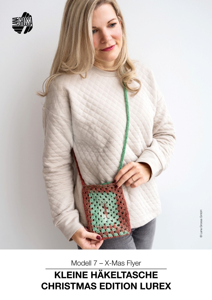 Kleine Häkelttasche Christmas Edition Lurex