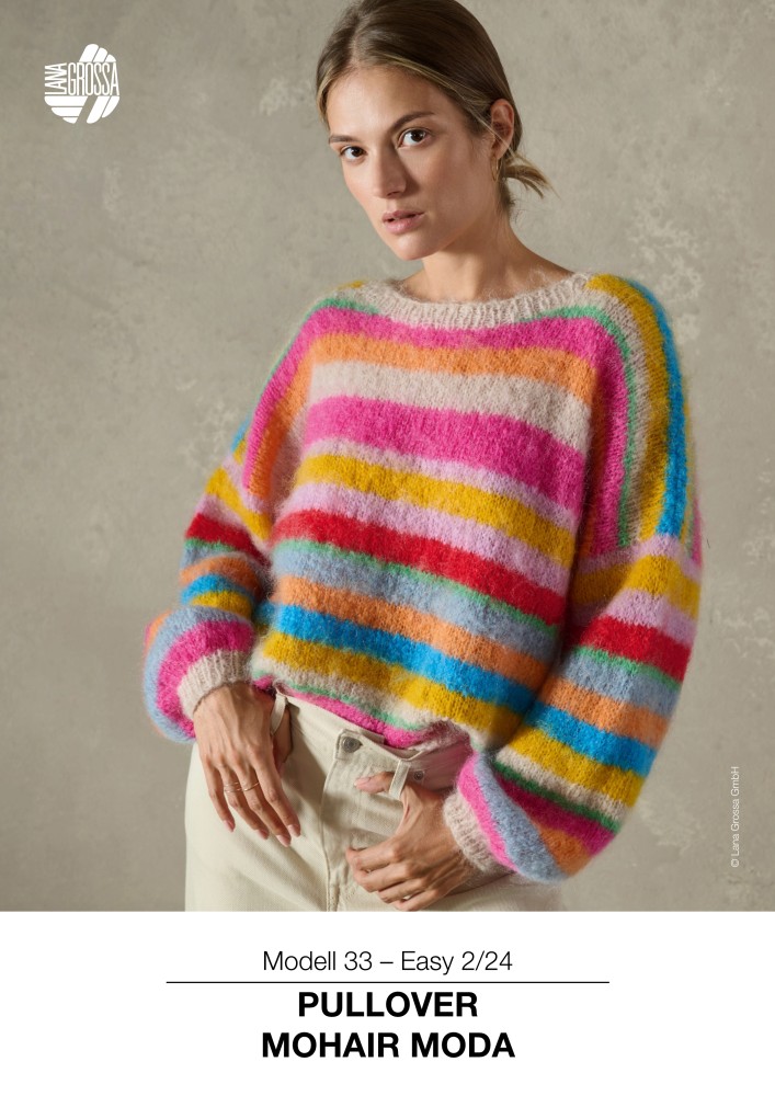 Bunter Mohair Pullover Modell 33