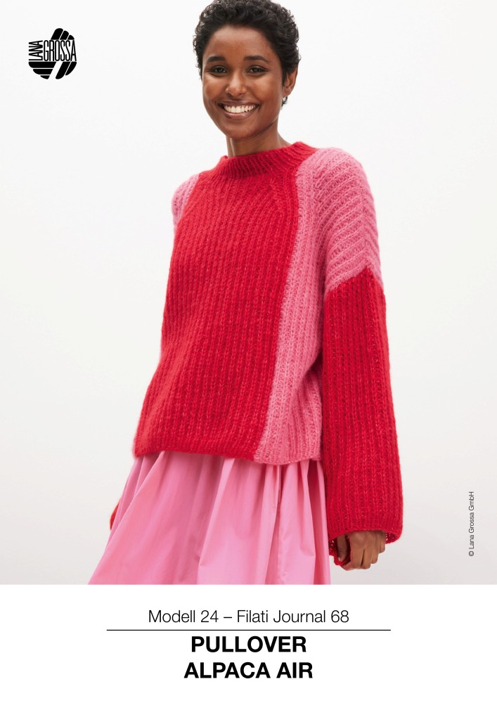 Pullover Alpaca Air im Halbpatentmuster