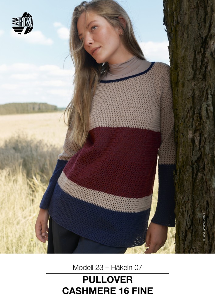 Pullover Modell 23 im Filetmuster aus Cashmere 16 Fine