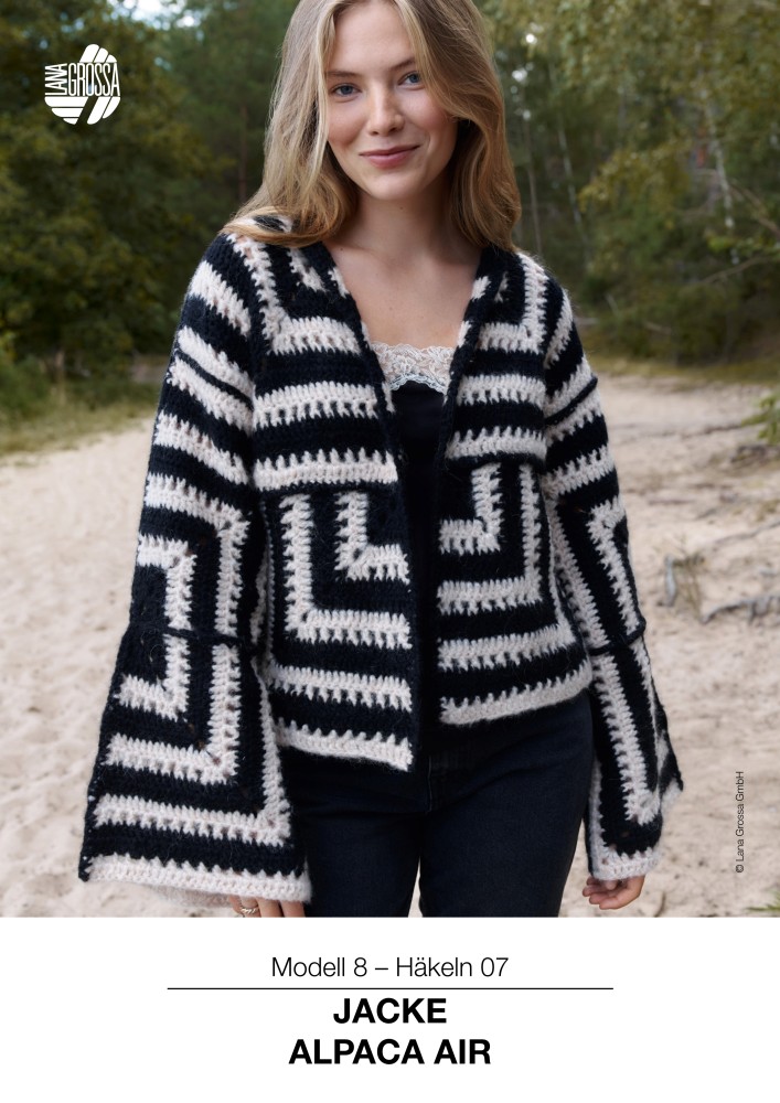 Jacke Alpaca Air gehäkelt