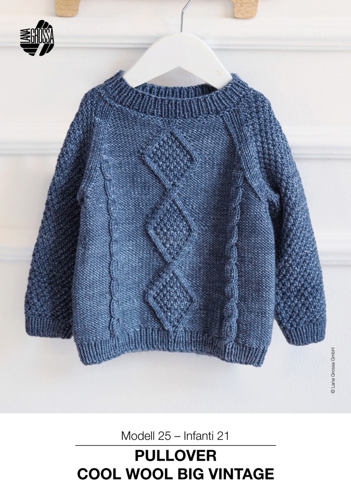 Pullover Infanti 21 mit Zopfmuster und Perlmuster