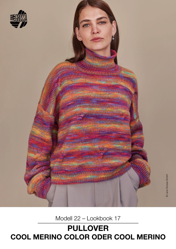 Pullover mit Zopfmuster aus Cool Merino Color oder Cool Merino