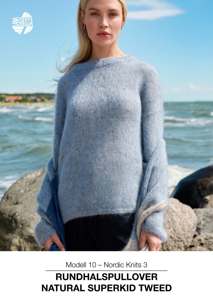Rundhalspullover Natural Superkid Tweed